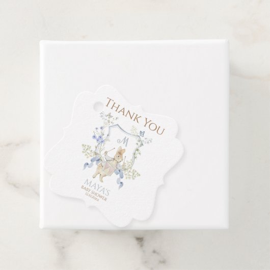 ブルーギンガムピーターうさぎ赤ちゃんシャワーミュートBL フェイバータグ (インサイチュ)