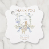 ブルーギンガムピーターうさぎ赤ちゃんシャワーミュートBL フェイバータグ (正面)