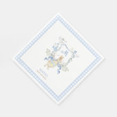 ブルーギンガムピーターザラビットモノグラム赤ちゃんシャワー スタンダードランチョンナプキン (角)