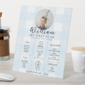 ブルーギンガムファースト誕生日マイルストーンタイムライン 台座サイン (インサイチュ)