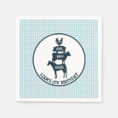 ブルーギンガムファームテーマ動物誕生日 スタンダードカクテルナプキン (正面)