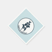 ブルーギンガムファームテーマ動物誕生日 スタンダードカクテルナプキン (角)