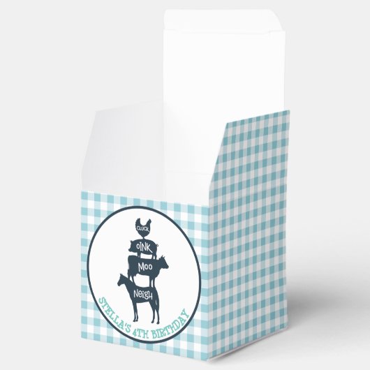 ブルーギンガムファームテーマ動物誕生日 フェイバーボックス (オープン)