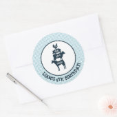 ブルーギンガムファームテーマ動物誕生日 ラウンドシール (封筒)