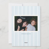 ブルーギンガムフォトクリスマスカードモノグラムリース シーズンカード (裏面)