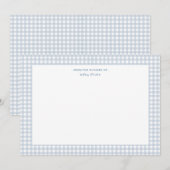 ブルーギンガムプチチェックベビー感謝していユー サンキューカード (正面/裏面)