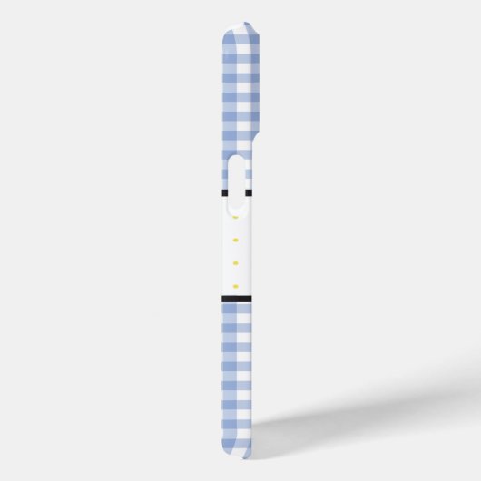 ブルーギンガムプレイドフローラモノグラム Case-Mate iPhoneケース (裏面 / 右)