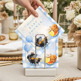 ブルーギンガムベイビーQベイビーシャワー スタンダードカクテルナプキン