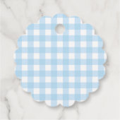 ブルーギンガムベビーシャワーメッセージカード フェイバータグ (裏面)