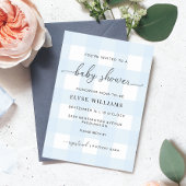 ブルーギンガムベビーシャワー招待状 招待状