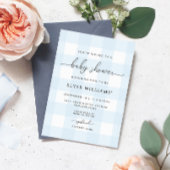 ブルーギンガムベビーシャワー招待状 招待状