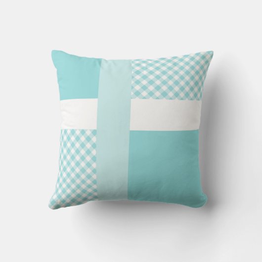 ブルーギンガムベビー足跡誕生写真 クッション (裏面)