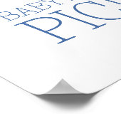 ブルーギンガムボウタイウェルカムベビーシャワーピクニック ポスター (角)