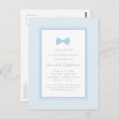 ブルーギンガムボウタイ仮想ベビーシャワー ポストカード (正面/裏面)