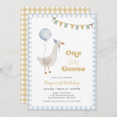 ブルーギンガムボーイワンガ間抜けース誕生日 招待状 (正面/裏面)