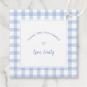 ブルーギンガムボーイ赤ちゃんシャワーありがとうござ来う フェイバータグ (裏面)