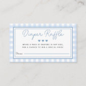 ブルーギンガムボーイ赤ちゃんシャワーおむつラッフルカード エンクロージャーカード (正面)