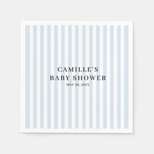 ブルーギンガムボーイ赤ちゃんシャワー スタンダードカクテルナプキン (正面)