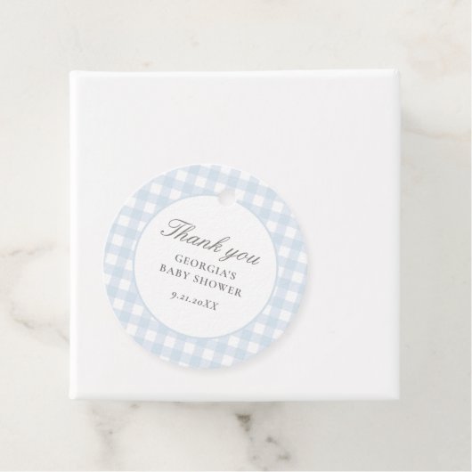 ブルーギンガムボーイ赤ちゃんシャワー フェイバータグ (インサイチュ)