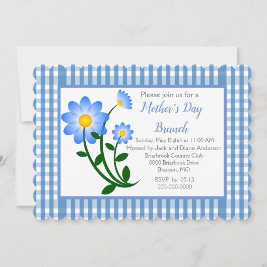 ブルーギンガムマザーズデイホリデーブランチ 招待状 (正面)