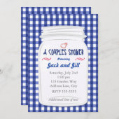 ブルーギンガムメイソンジャームシャワーカントリー招待状 招待状 (正面/裏面)