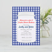 ブルーギンガムメイソンジャールカントリー素朴招待状 招待状 (スタンド正面)