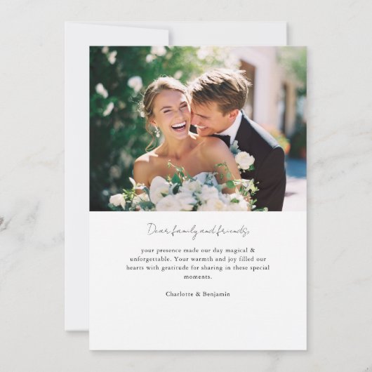 ブルーギンガムモノグラムクレスト2 フォト サンキューカード (裏面)