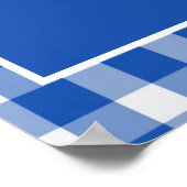 ブルーギンガムモノグラム結婚クレストへようこそ ポスター (角)