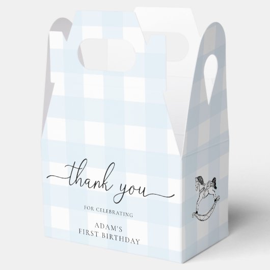 ブルーギンガムロッキングホースありがとうお願いボックス フェイバーボックス (オープン)