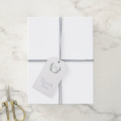 ブルーギンガムローレルクレストサンキューラベル ギフトタグ (より糸付き)