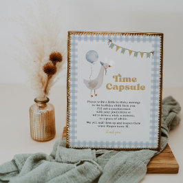 ブルーギンガムワン間抜けガチョウ時間カプセルの看板