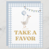 ブルーギンガムワン間抜けグースパーティーの好意のサイン (正面/裏面)