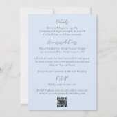 ブルーギンガムヴィンテージフローラバジェット結婚ズ 招待状 (裏面)