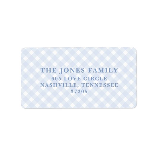ブルーギンガム差出人住所ラベル ラベル (正面)