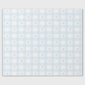 ブルーギンガム柄 フラワー カートゥーンパーティー用品 ラッピングペーパー (フラット)