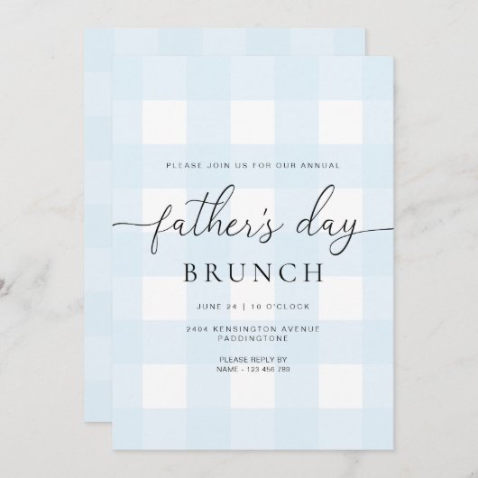 ブルーギンガム父の日 招待状 (正面/裏面)