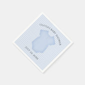 ブルーギンガム男の赤ちゃんボディスーツ赤ちゃんシャワー スタンダードカクテルナプキン (角)