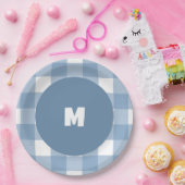 ブルーギンガム誕生日プレート ペーパープレート (パーティー)