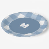 ブルーギンガム誕生日プレート ペーパープレート (アングル)