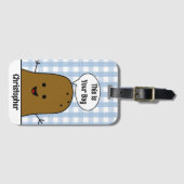 ブルーギンガム，ブラウンポテト，あなたのバッグ,カスタム ラゲッジタグ (正面横)