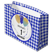 ブルーギンガム&ブルーグリッターパーティーバルーン ラージペーパーバッグ (裏面アングル)