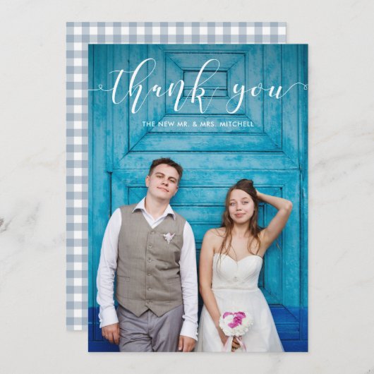 ブルーギンガム | 写真結婚をありがとう サンキューカード (正面/裏面)