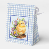 ブルーギンガ市松模様にム誕生日パーティー フェイバーボックス (裏面サイド)