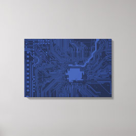 ブルーギークマザーボードパターン キャンバスプリント
