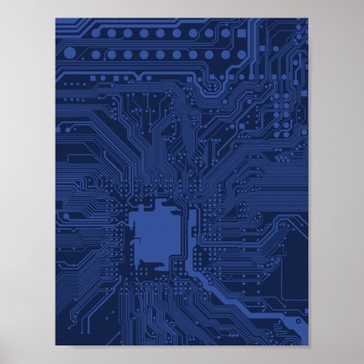 ブルーギークマザーボードパターン ポスター (正面)
