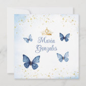 ブルークインセアニラ15アノスバタフライ金ゴールドグリッター 招待状 (裏面)