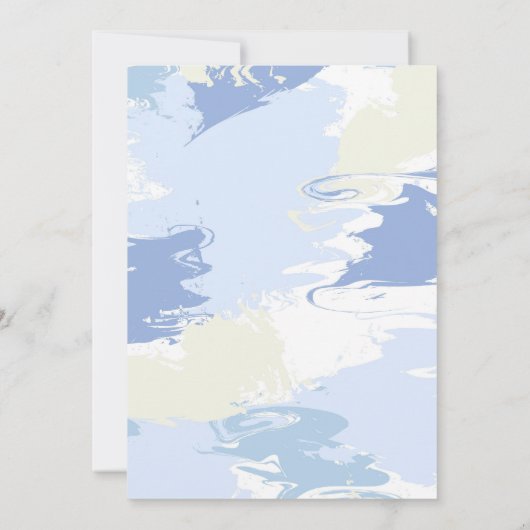 ブルークエレガントロアートードナインブライダルシャワー 招待状 (裏面)