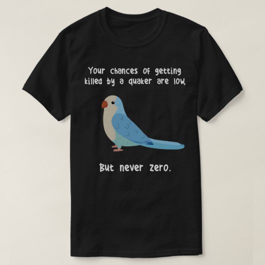 ブルークエーカーのオウムがゼロでない Tシャツ (デザイン正面)
