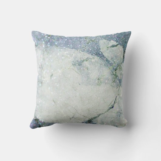 ブルークォーツモダンダイヤモンドベインマーブルジェムストーン クッション (裏面)