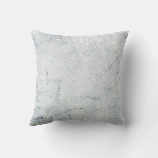 ブルークォーツ灰色の静脈モダン大理石金ゴールド宝石 クッション (裏面)